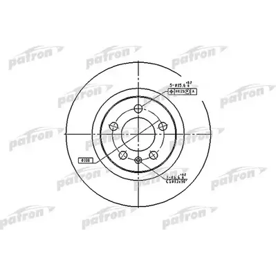 Диск тормозной передний AUDI: A3 96-, SEAT: LEON 99-, LEON 05-, TO PATRON PBD4027