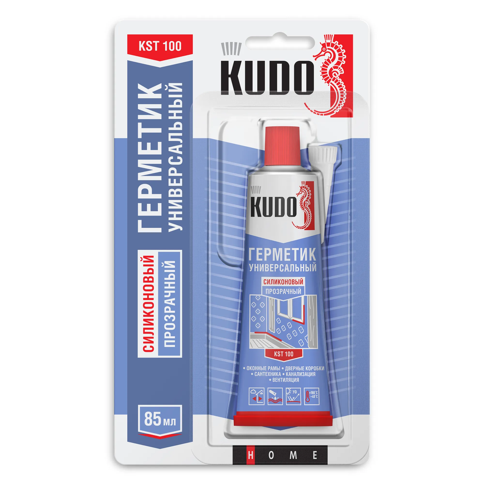Герметик KUDO KST-100 силиконовый универсальный прозрачный, в тюбике 85 мл KUDO KUDO KST100