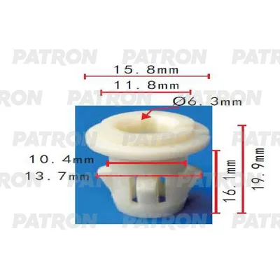 Клипса пластмассовая GM применяемость: фиксатор противотуманной фары PATRON P371746