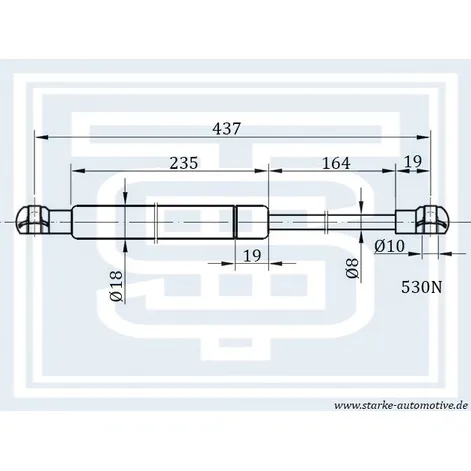 Амортизатор багажника TOYOTA AVENSIS (T27) Estate STARKE 189090
