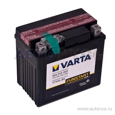 Аккумулятор VARTA moto AGM 4 А/ч прямая L+ 114x71x106 EN30 А