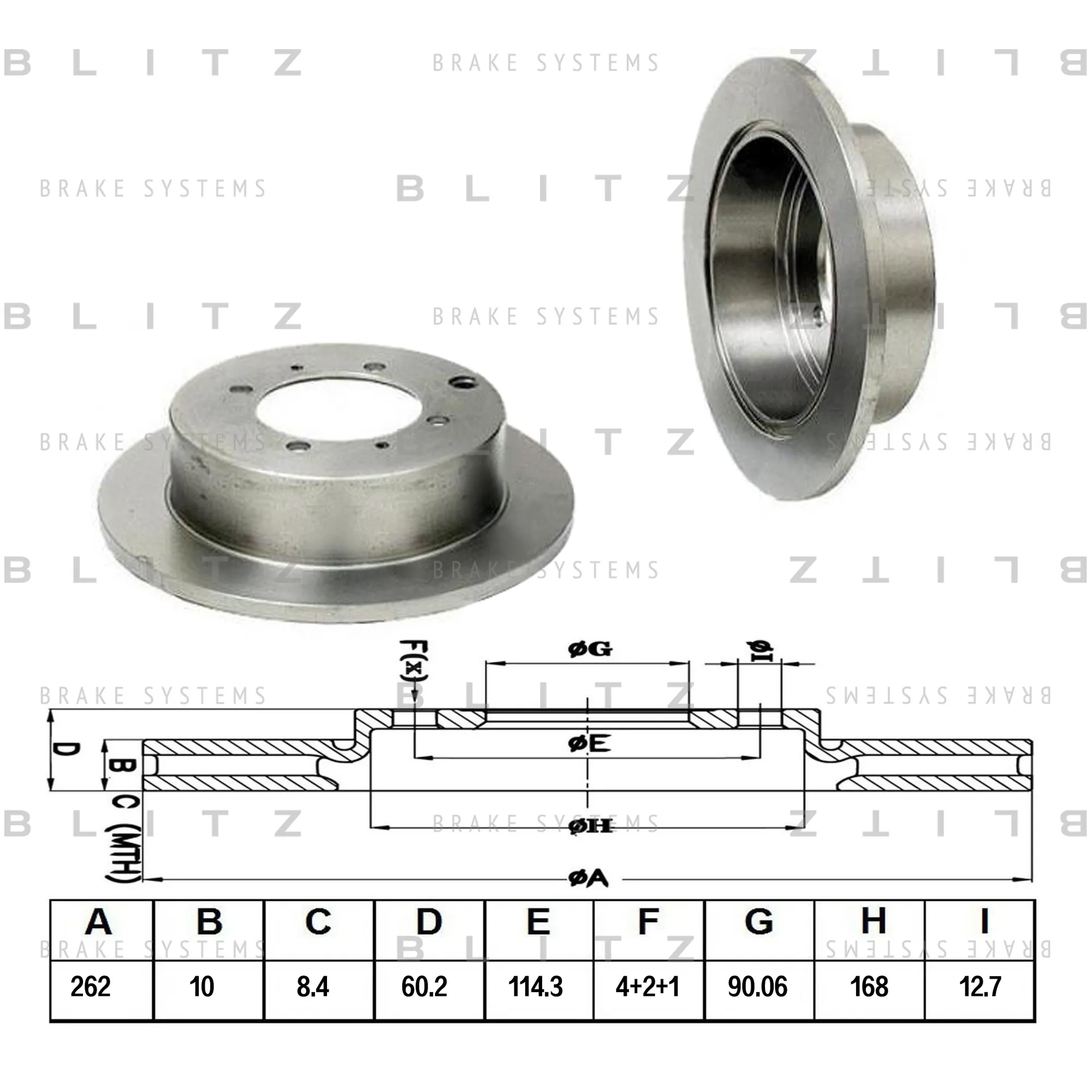 Диск тормозной задний MITSUBISHI GALANT/LANCER/SPACE RUNNER 91-> BLITZ BS0139