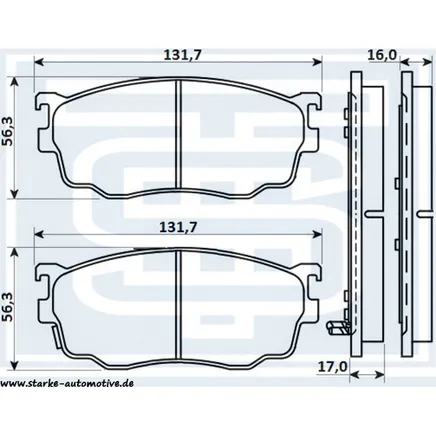Колодки тормозные MAZDA 626 V (GF) передние STARKE 179-903