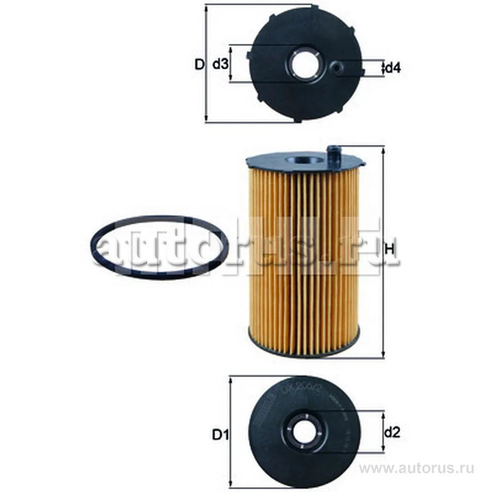 Фильтр масляный KNECHT/MAHLE OX205/2D