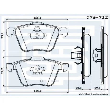 Колодки тормозные VOLVO XC90 передние STARKE 176712