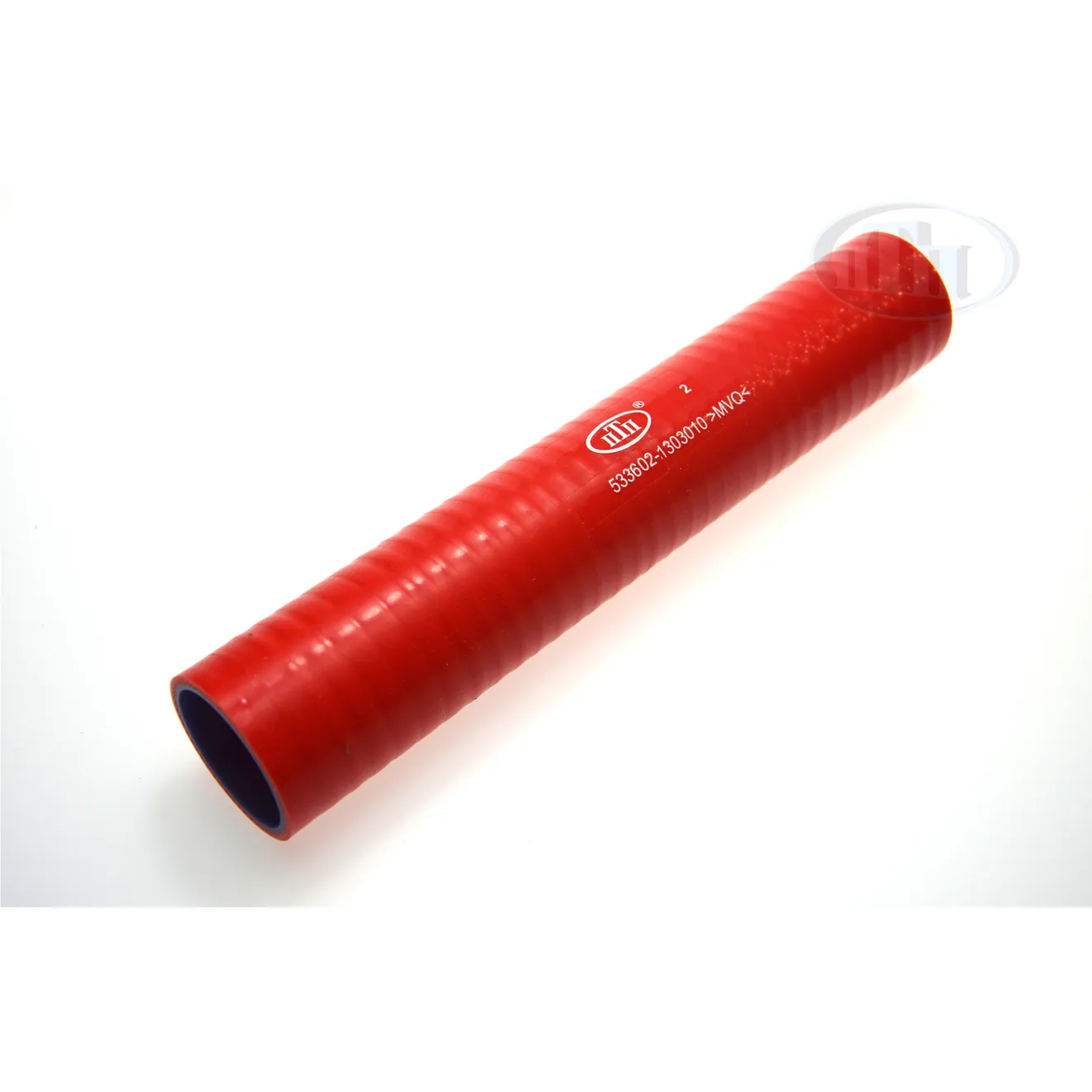Патрубок радиатора верхний (D 42 mm, L 270 mm) МАЗ красный MVQ (533602-1303010) ПТП ПТП64 PTP028794