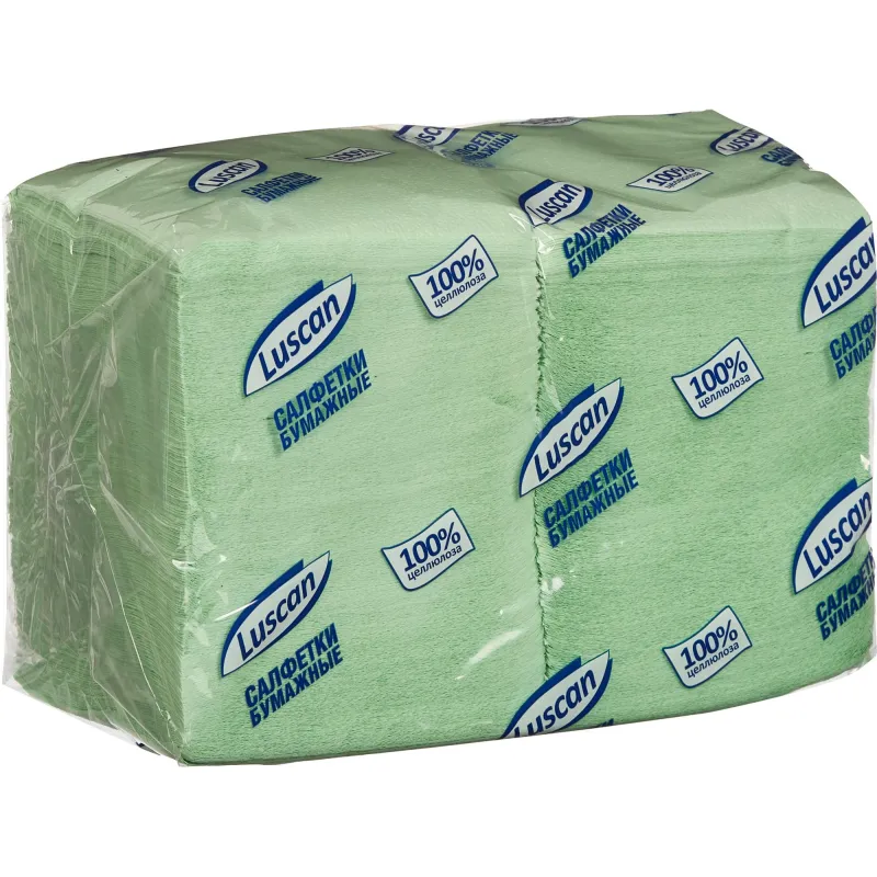 Салфетки бумажные Luscan Profi Pack 1сл24х24пастель салатовые 400 шт/уп 470887