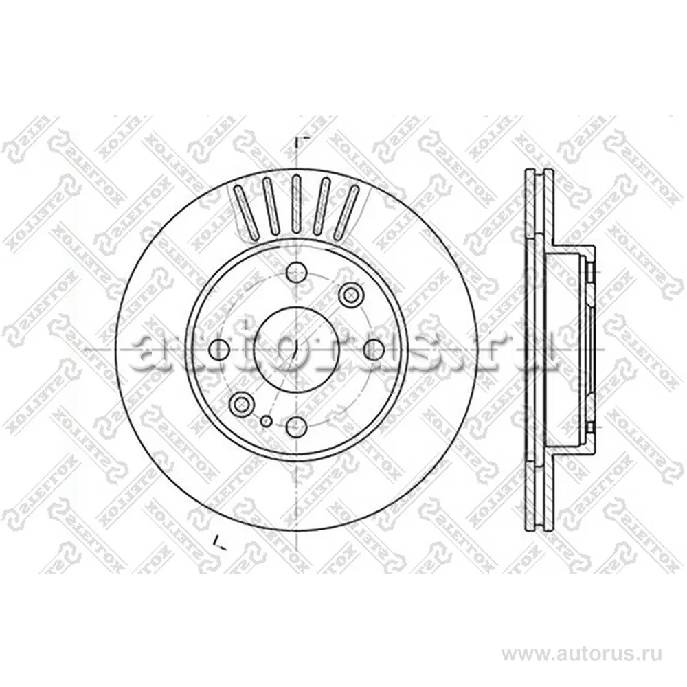 Диск тормозной передний MAZDA 323 1.3-1.7D 89-94 STELLOX 60203223V_SX