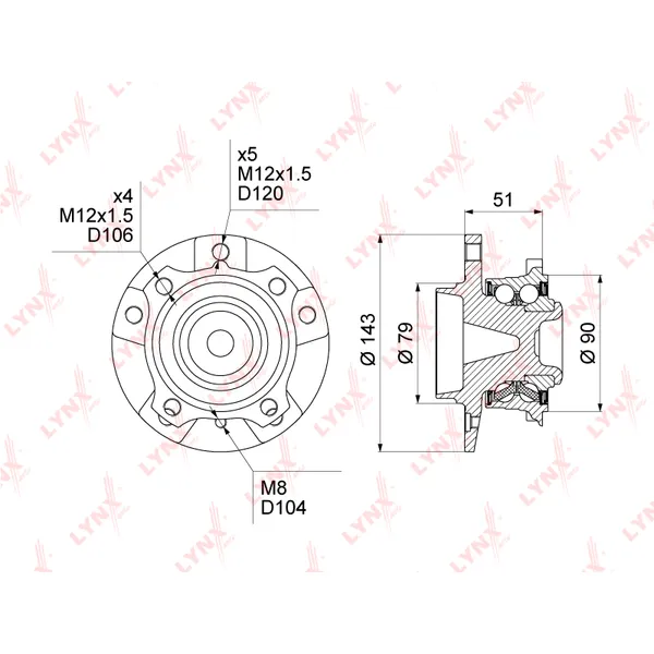 Ступица LYNXauto wh1039