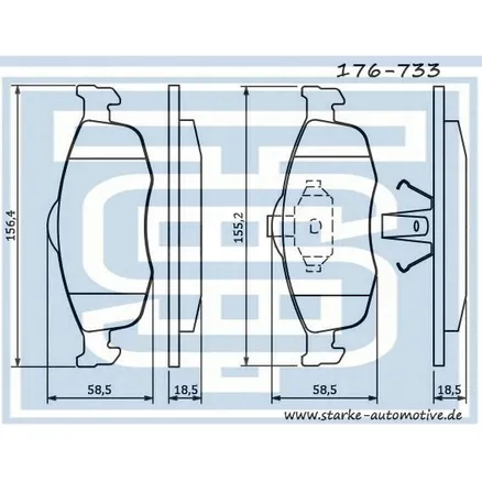 Колодки тормозные перед. FORD MONDEO I-II / SCORPIO I-II без датчика STARKE 176-733