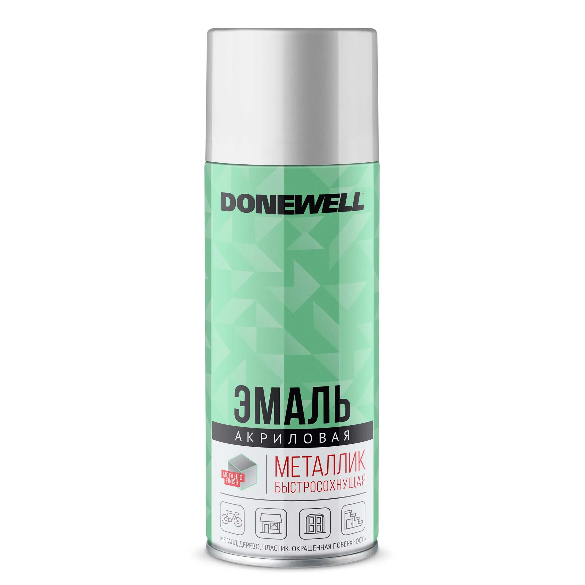 Эмаль универсальная металлик Хром 520 мл DONEWELL DW-1027