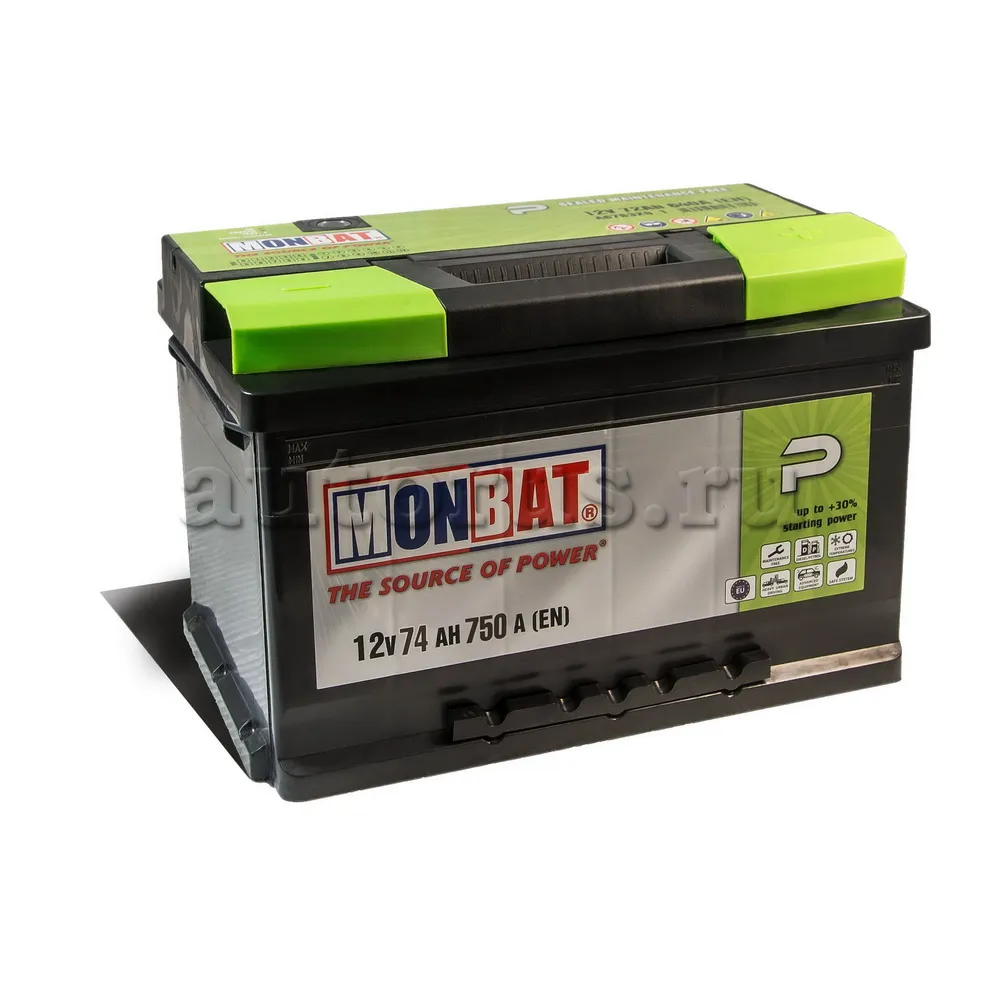 Аккумулятор MONBAT P 74 А/ч обратная R+ 278x175x175 EN750 А