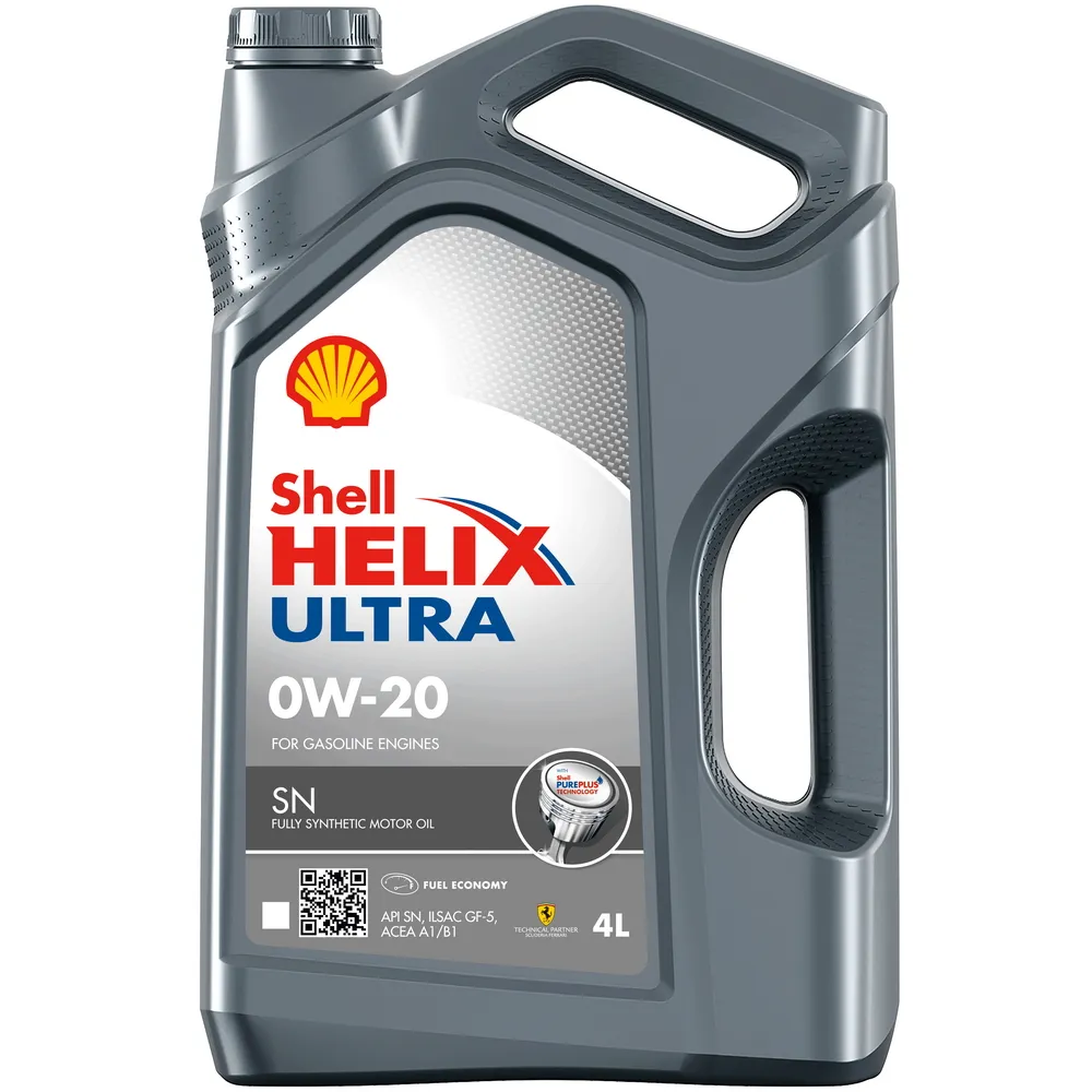 Масло моторное SHELL Helix Ultra SN 0W-20 синтетическое 4 л 550046977