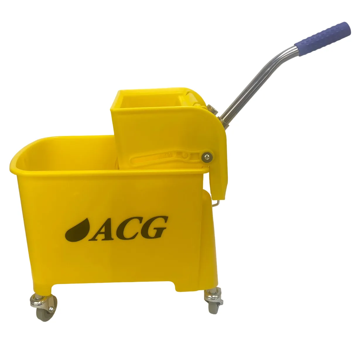 Ведро ACG уборочное на колесах 20л с отжимом двойное желтое ACG 1009691