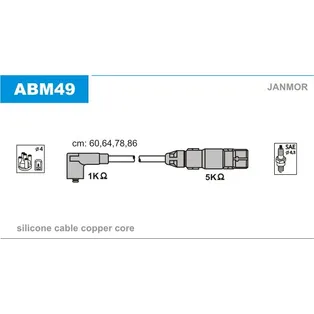 Комплект проводов зажигания SEAT: IBIZA III 99-02, TERRA 87-96, TERRA фургон 87-96, SKODA: OCTAVIA 9
