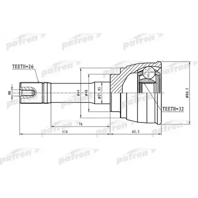 ШРУС наружный 26x48x32 SUZUKI GRAND VITARA/GRAND ESCUDO PATRON PCV1425