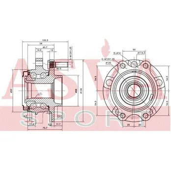 Ступица передняя с магнитным кольцом абс ASVA NSWHZ51MRL