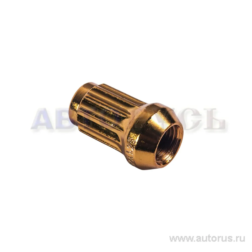 Гайка колесная 12x1.25x34, 12 луч. конус золотой закрытая BANTAJ BG547