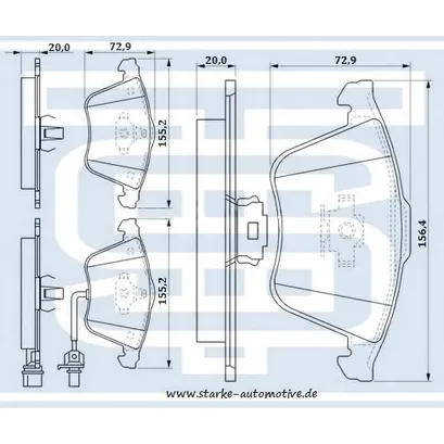 Колодки тормозные VW GOLF V-VI/PASSAT (B6) передние STARKE 173-618