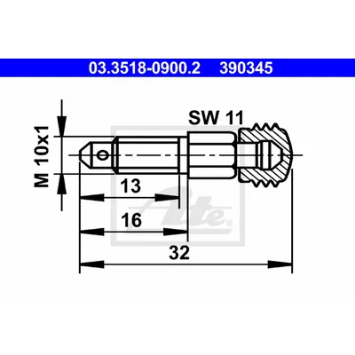 ШТУЦЕР ПРОКАЧНОЙ BMWFRDAUDIVWVOLVO РЕЗБ ATE 03351809002