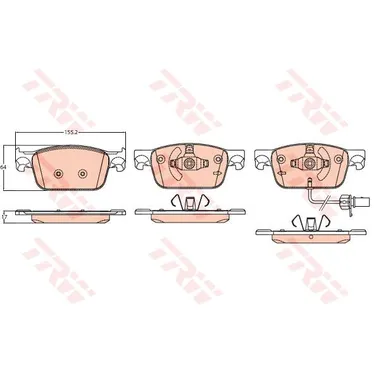 Колодки передние AUDI A4(B9)/A5 II 17-> TRW GDB2127