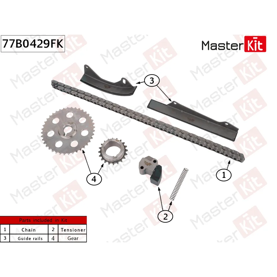 Комплект цепи ГРМ NISSAN TERRANO II (R20) KA24E MASTERKIT 77B0429FK