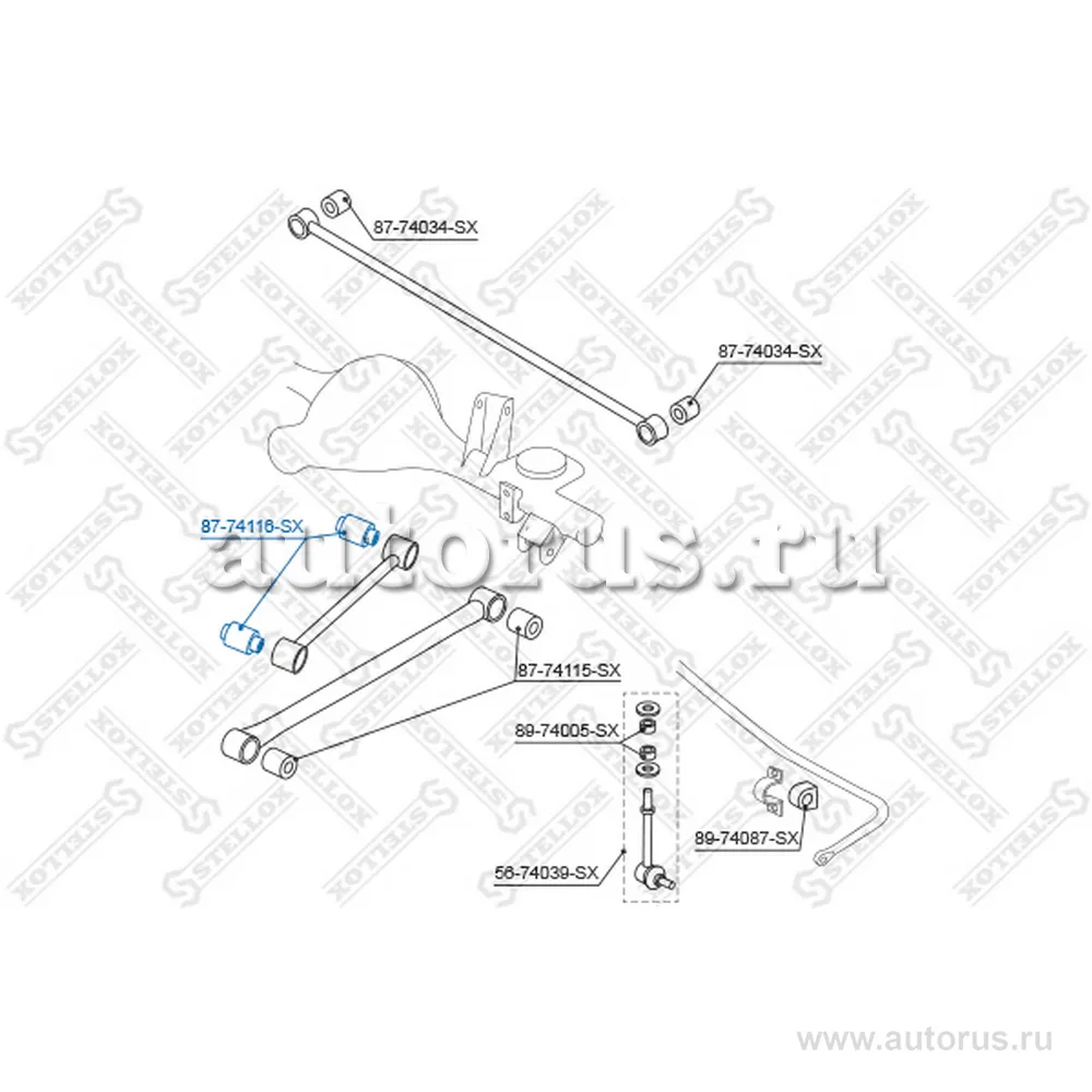 Сайлентблок зад. продол. рычага верхн. Nissan Terrano R50 all 97> STELLOX 87-74116-SX