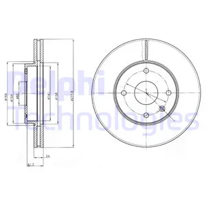Диск тормозной передний CHEVROLET EPICA DELPHI BG4193