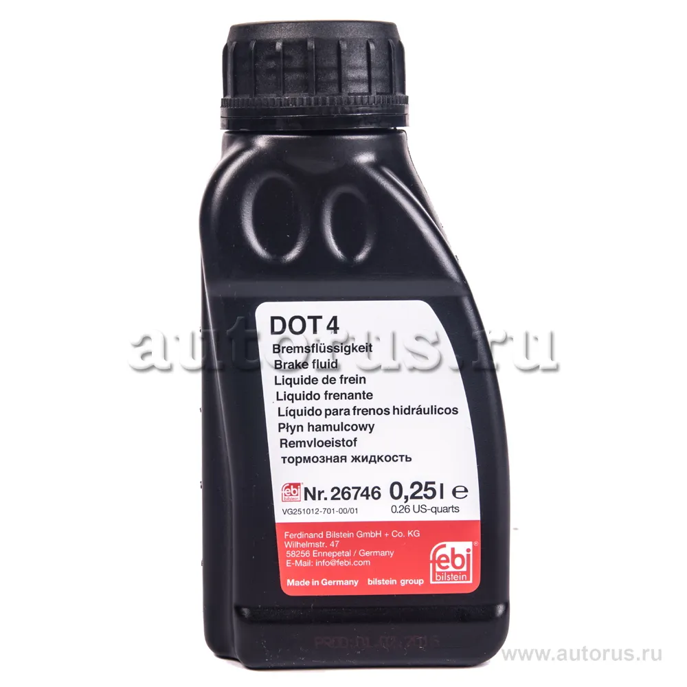 Жидкость тормозная FEBI Brake Fluid DOT4 0,25 л 26746