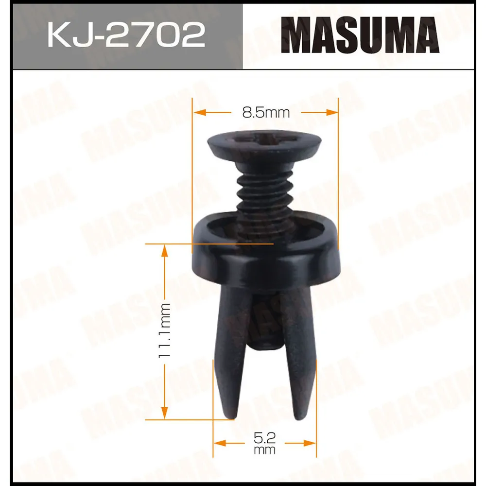Клипса автомобильная уп.50 MASUMA KJ-2702