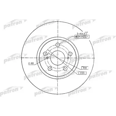 Диск тормозной передний TOYOTA: AVENSIS 03-, AVENSIS седан 03-, AVE PATRON PBD4416