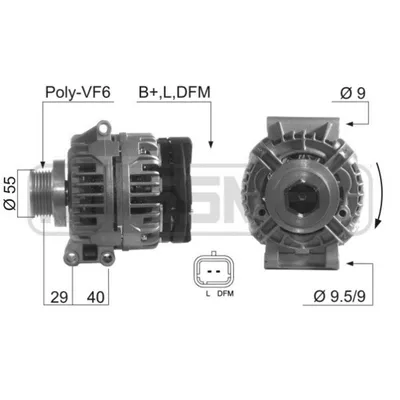 Генератор (12V/100A) RENAULT Logan/Sandero/Clio II/Thalia ERA 210397
