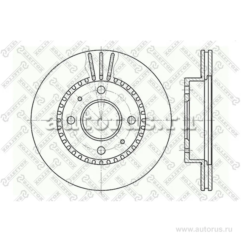 Диск тормозной передний NISSAN ALMERA 1.4 95-00 STELLOX 60202244V_SX