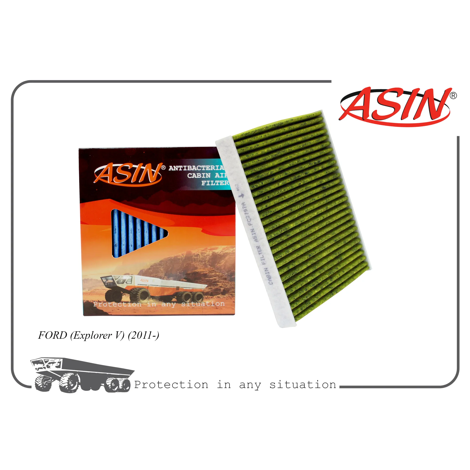 Фильтр салонный AE9Z-19N619-A/.FC2797A (антибактериальный, угольный) ASIN ASINFC2797A