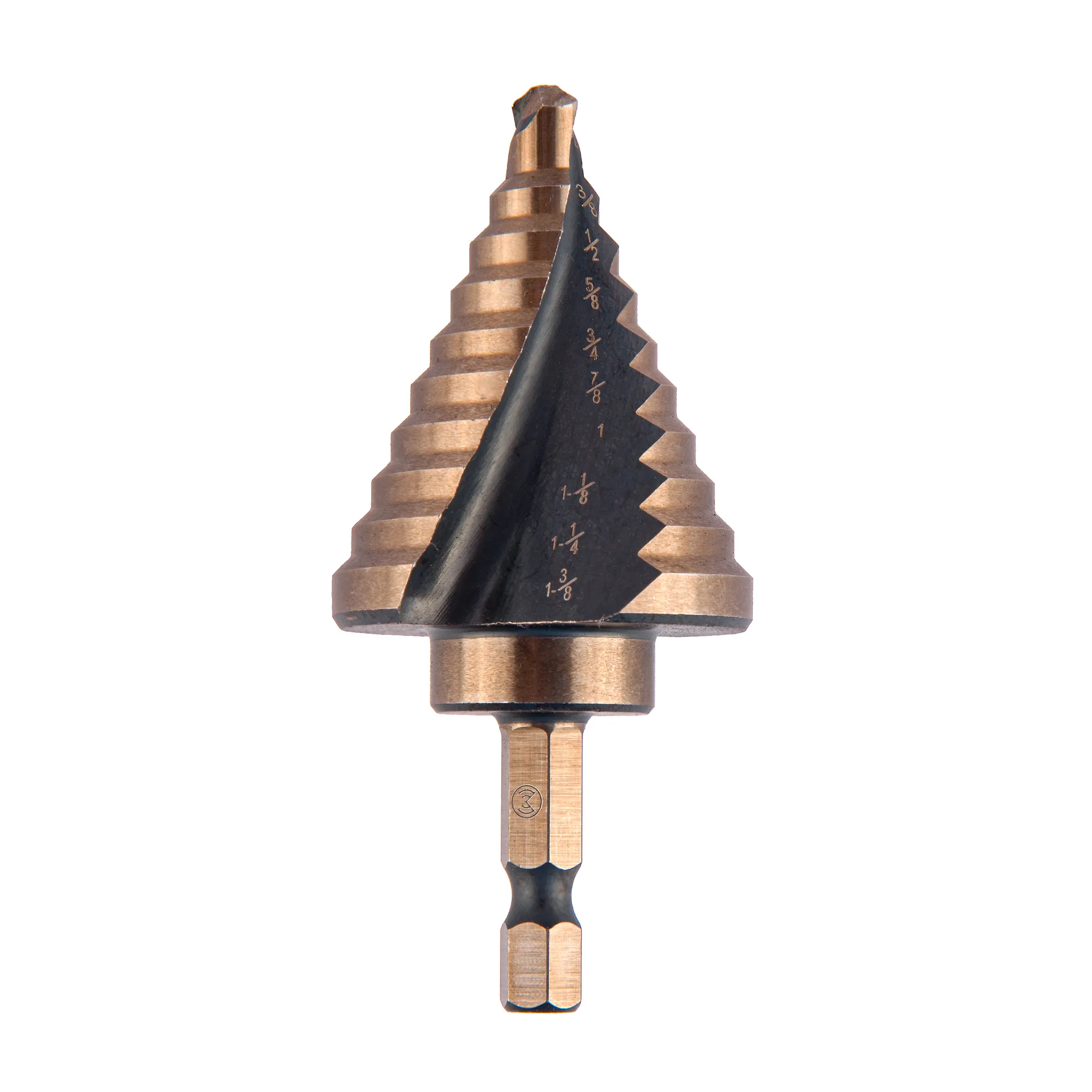 Сверло ступенчатое по мет. витое 1/4- 1-3/8, 10 ступ.,шаг 1/8, Р6М5, Hex 1/4, MONOGRAM Special Monogram 101-071
