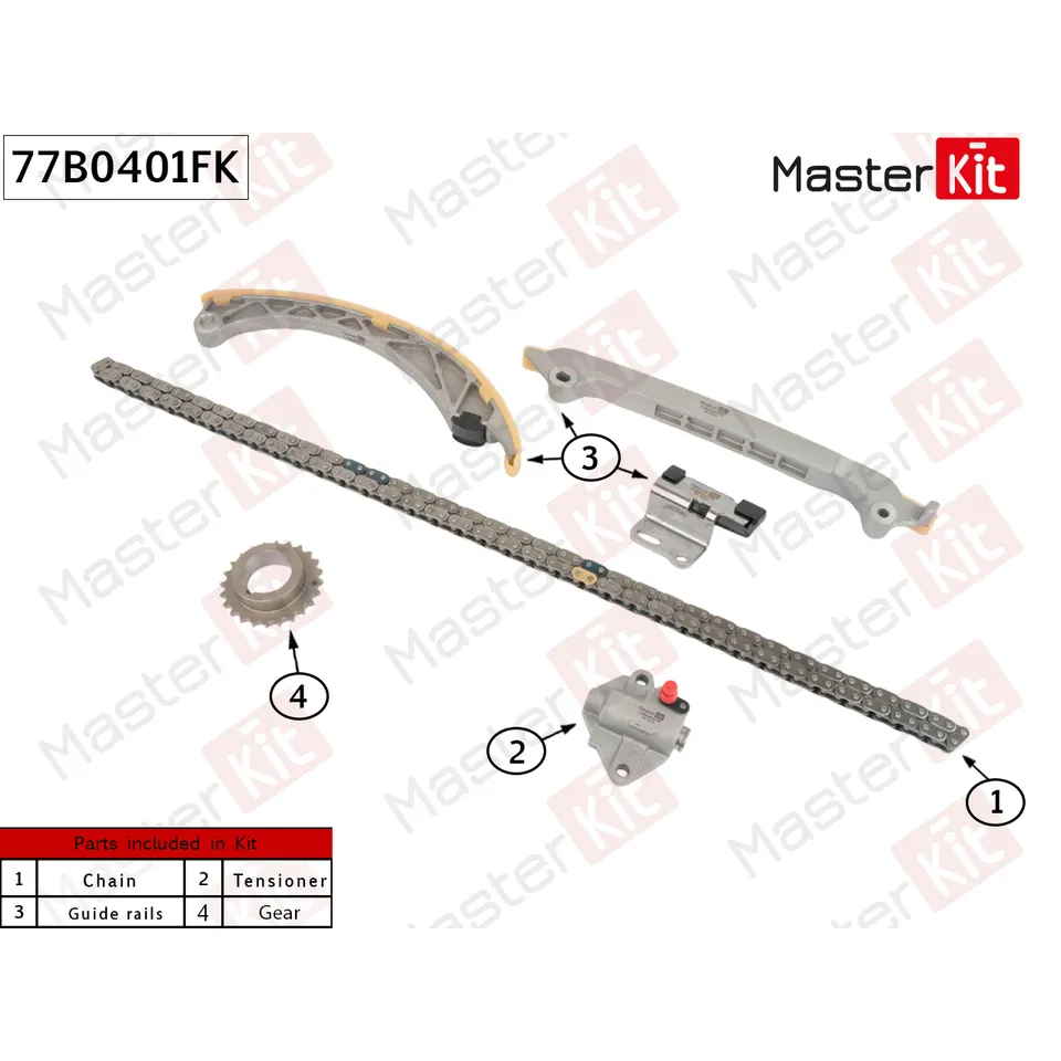 Комплект цепи ГРМ MAZDA P5-VPS 3(BM) 13- MASTERKIT 77B0401FK