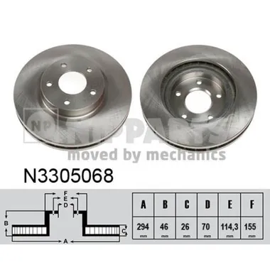 Диск тормозной MITSUBISHI ASX 10- передний вент. NIPPARTS N3305068