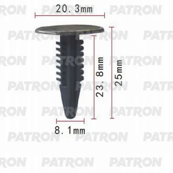 Клипса пластмассовая (комплект 10шт) Chevrolet, Chrysler, Daewoo, Ford, PATRON P37-0683S