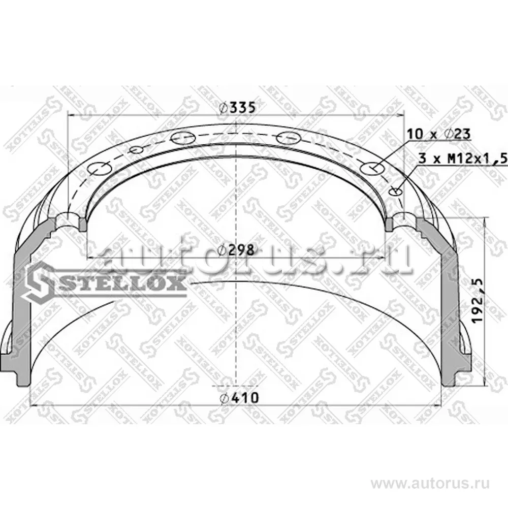 Барабан торм 410x140/152 H193 d298/335 n 410x140/152 H193 d298/ STELLOX 8500168_SX