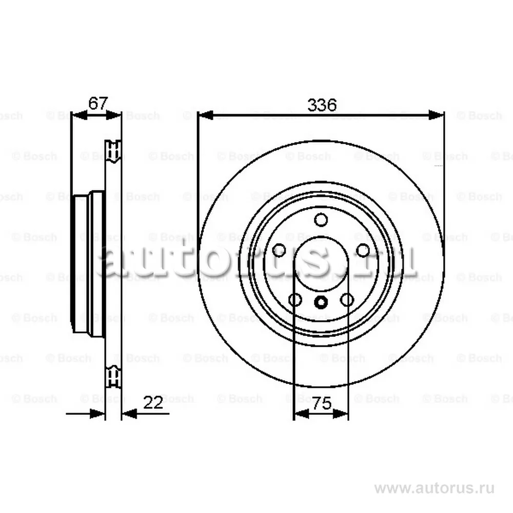 Диск тормозной задний BMW E90 325/330/320D 05 BOSCH 0986479439