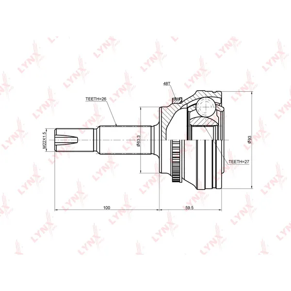 ШРУС наружный L,R LYNXauto CO-3691A