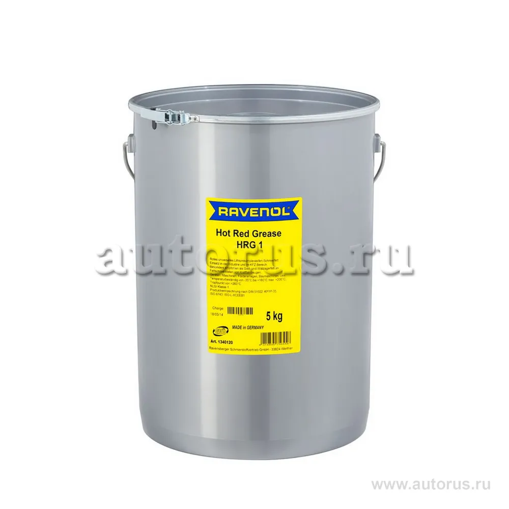 Смазка пластичная RAVENOL Hot Red Grease HRG 1 5 кг Ravenol 1340120-005