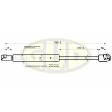 АМОРТИЗАТОР КАПОТА SAAB 9-3 (YS3F), 9-3 KOMBI, 9-3 KABRIOLET (YS3F) 09/02- 290N L740/310MM G.U.D GGS010190