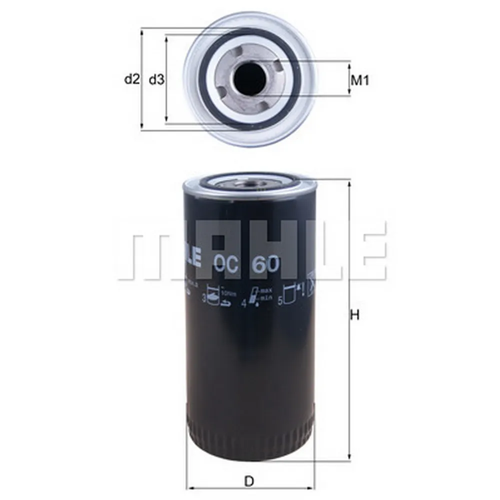 Фильтр масляный KNECHT/MAHLE OC60