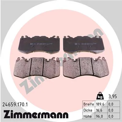 Колодки тормозные ДИСКОВЫЕ перед Range Rover Sport 5.0i V82.7TD V6 05 ZIMMERMANN 246591701