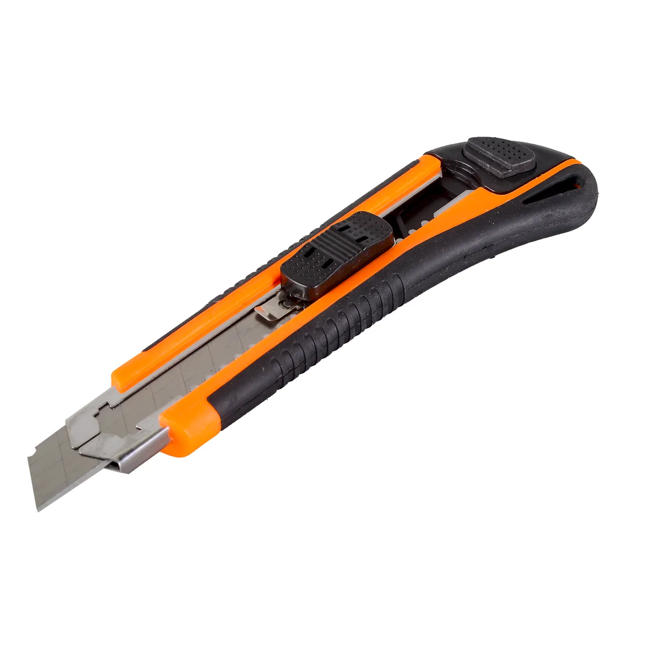 Нож с выдвижным лезвием 18 мм, двухкомпонентный корпус, автоматический фиксатор, Вихрь 73/10/10/4