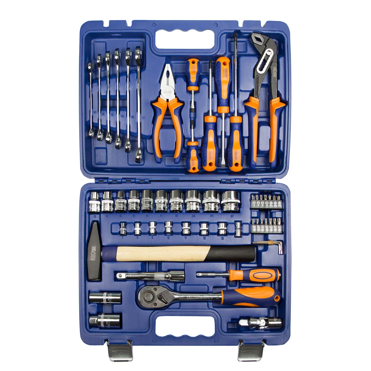 Набор инструмента 1/2Dr и 1/4Dr 56 пр, HELFER HELFER HF000013