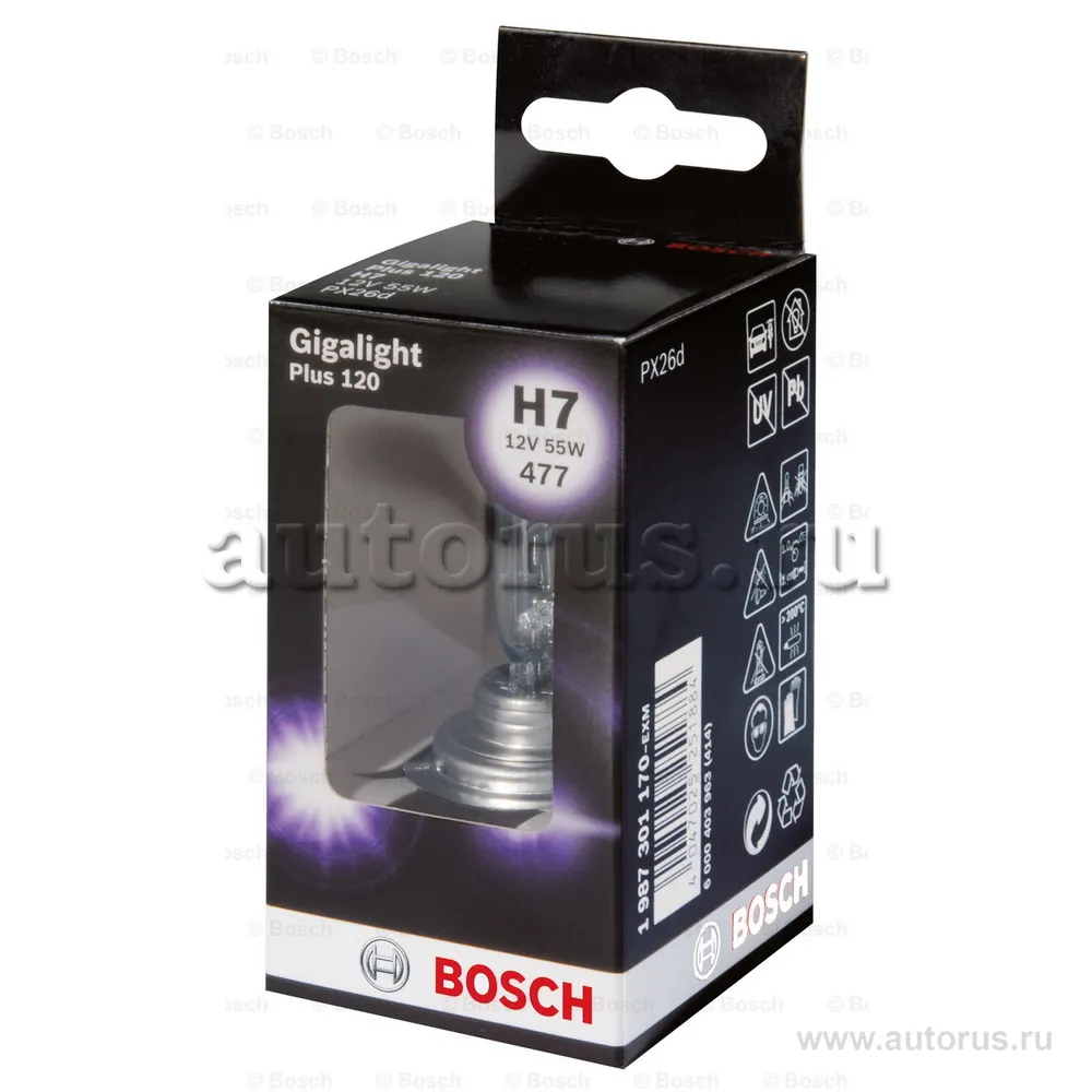 Лампа 12V H7 55W PX26d BOSCH 1 шт. картон 1 987 301 170