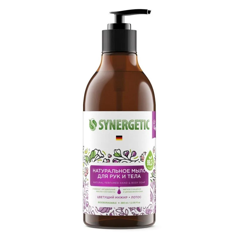 Мыло жидкое Synergetic Цветущий инжир и лотос 380мл 1507357