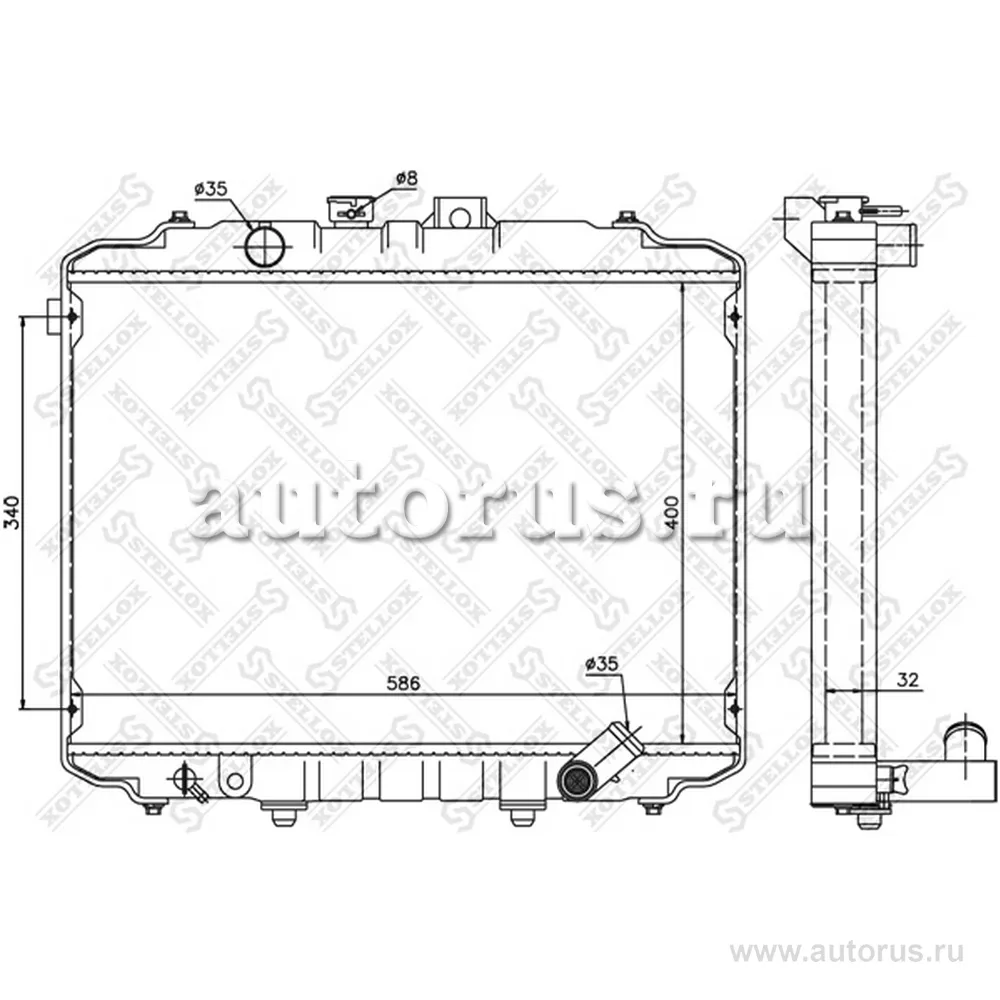 Радиатор системы охлаждения МКПП Hyundai H100/Satellite 2.4i/2.5D STELLOX 10-26600-SX